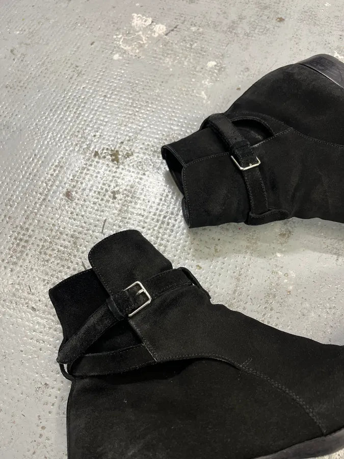 Saint Laurent Jodhpur Black Suede Leather Ankle Boots AdKKKJg 3