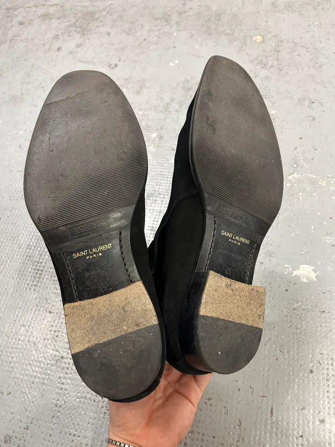 Saint Laurent Jodhpur Black Suede Leather Ankle Boots AdKKKJg 6