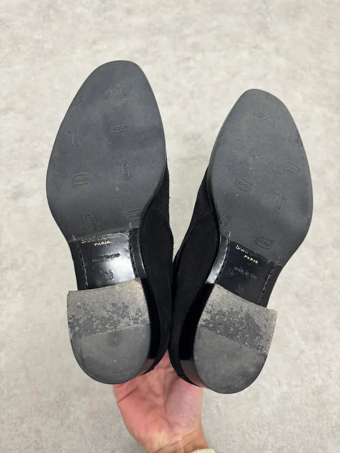 Saint Laurent Jodhpur Black Suede Leather Ankle Boots CzqCMqa 5