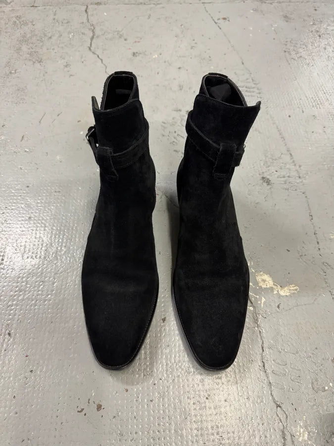 Saint Laurent Jodhpur Black Suede Leather Ankle Boots UIXDlmG 1