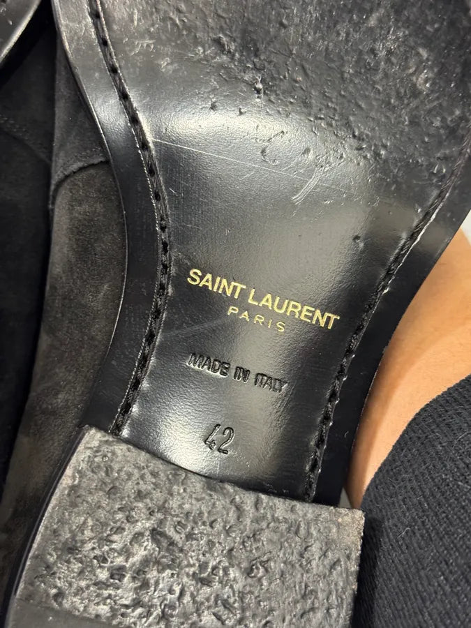 Saint Laurent Jodhpur Black Suede Leather Ankle Boots UIXDlmG 8