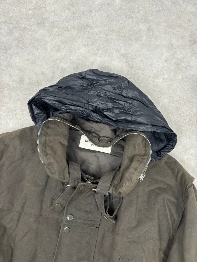AW2017 Saint Laurent Khaki Cargo Parka Jacket NREdZai 8