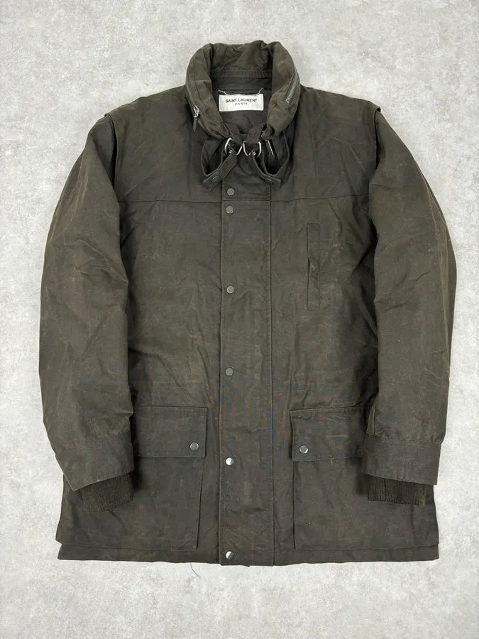 AW2017 Saint Laurent Khaki Cargo Parka Jacket NREdZai 0