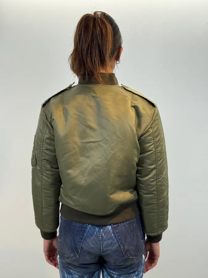 SS2016 Saint Laurent Khaki Nylon Cargo Bomber Jacket LyMWKQX 2