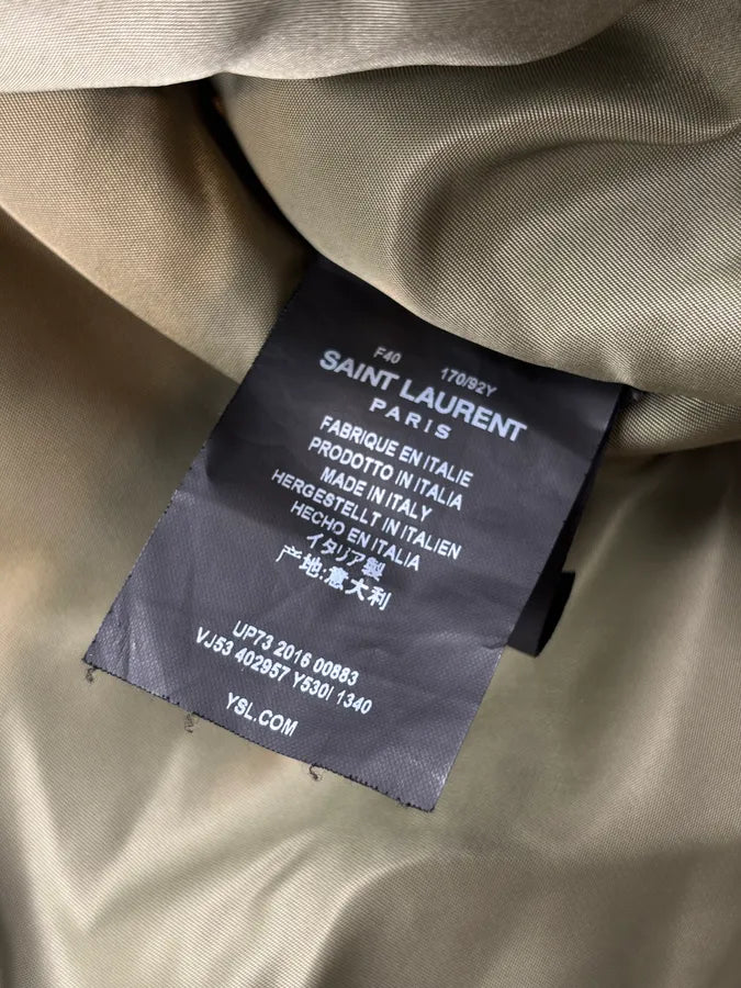 SS2016 Saint Laurent Khaki Nylon Cargo Bomber Jacket LyMWKQX 8