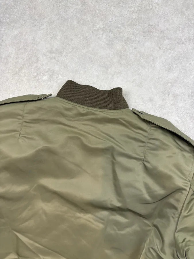 SS2016 Saint Laurent Khaki Nylon Cargo Bomber Jacket LyMWKQX 5