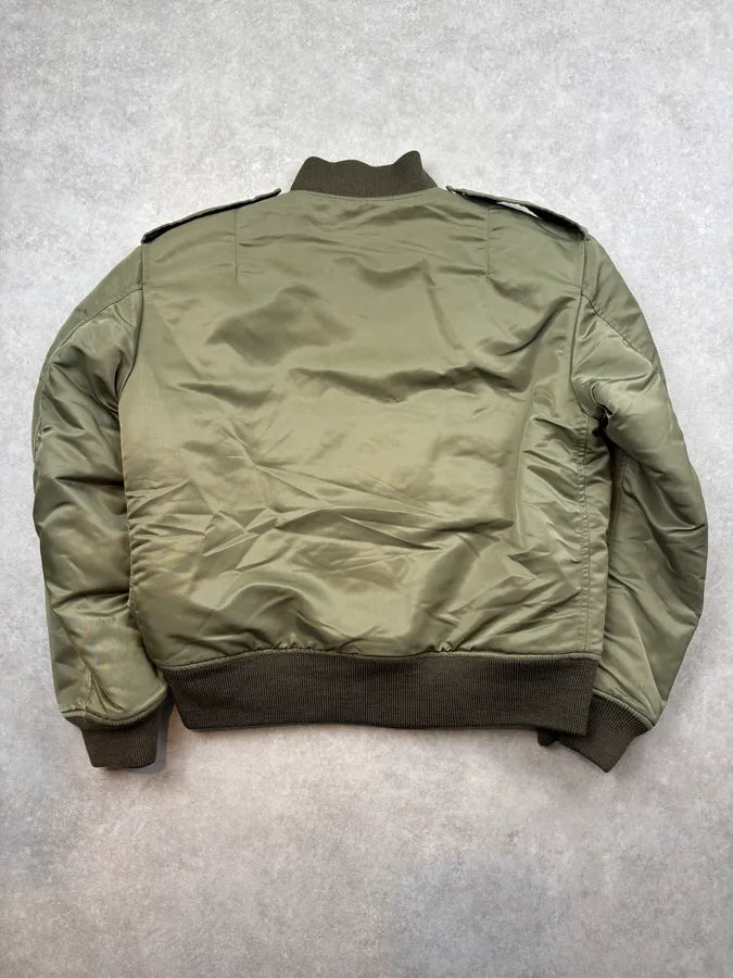 SS2016 Saint Laurent Khaki Nylon Cargo Bomber Jacket LyMWKQX 4