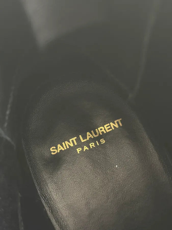 Saint Laurent Khaki Suede Chelsea Leather Boots jTqnxjV 9
