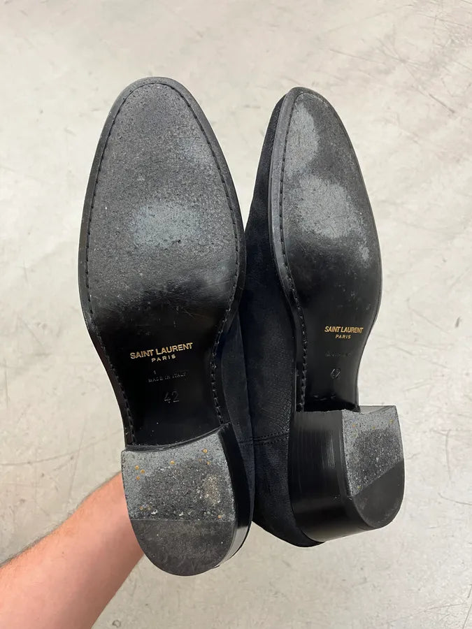 Saint Laurent Lizard Embossed Black Leather Chelsea Boots DsQtSGH 5