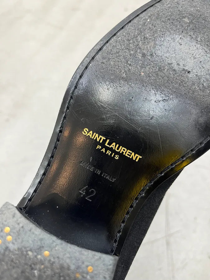 Saint Laurent Lizard Embossed Black Leather Chelsea Boots DsQtSGH 7
