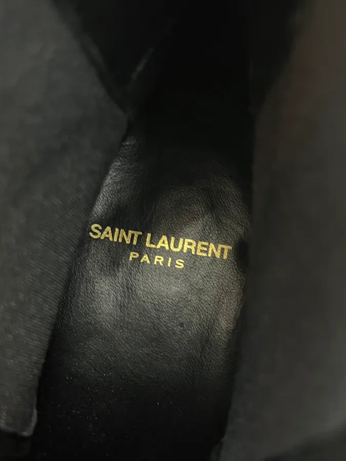 Saint Laurent Lizard Embossed Black Leather Chelsea Boots DsQtSGH 9