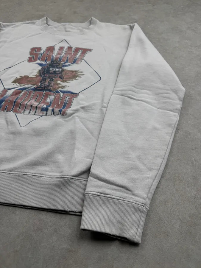 AW2018 Saint Laurent Mad Robot Creamy White Sweater DlsogIY 7