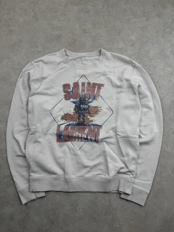 AW2018 Saint Laurent Mad Robot Creamy White Sweater DlsogIY 3