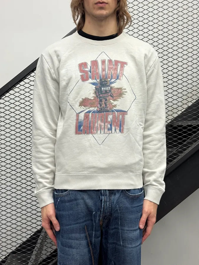 AW2018 Saint Laurent Mad Robot Creamy White Sweater DlsogIY 1