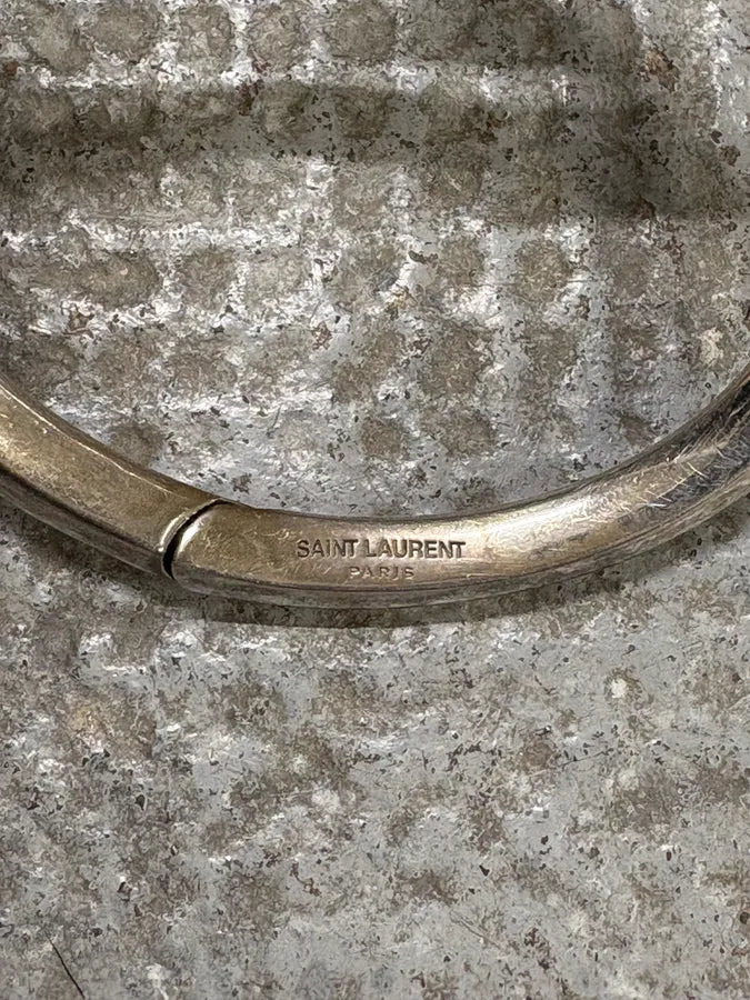 Saint Laurent Modern Silver Sculpture Bracelet KTZIlWT 4