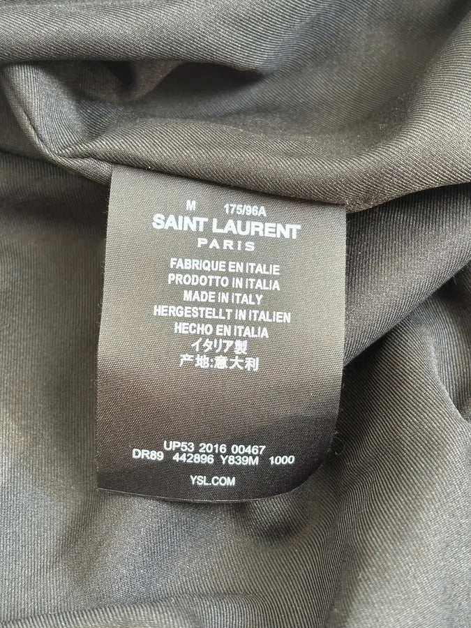 SS2016 Saint Laurent Musical Note Black Velvet Bomber Jacket ArwyXYK 12