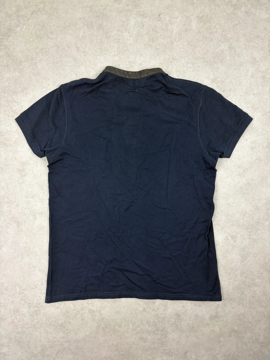 SS2015 Saint Laurent Navy Leather Collar Polo by Hedi Slimane LQFqcnP 6
