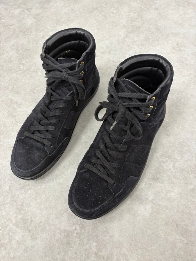 Saint Laurent Navy SL/10 Suede Leather High Sneakers tnYSaZF 2