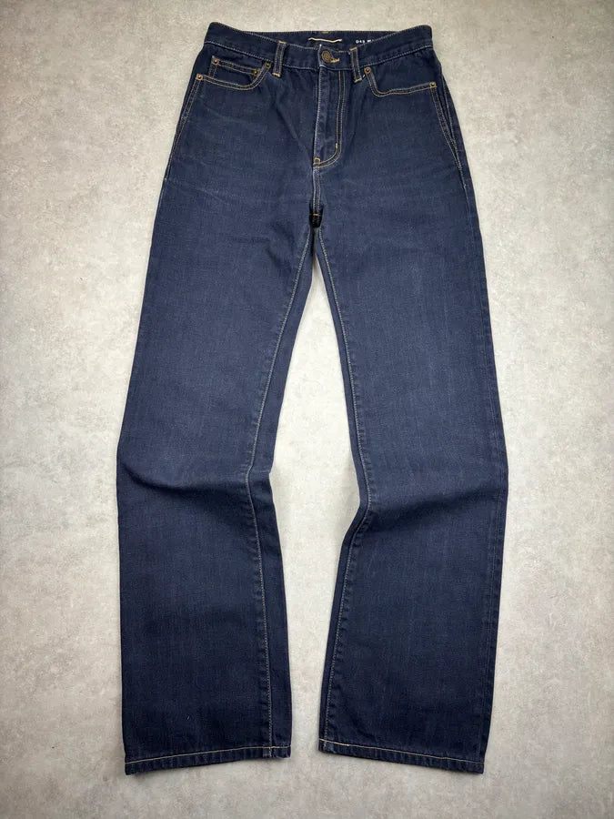 2010s Saint Laurent Navy Straight Denim Jeans cVqxPCL 3