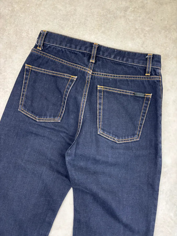2010s Saint Laurent Navy Straight Denim Jeans cVqxPCL 6