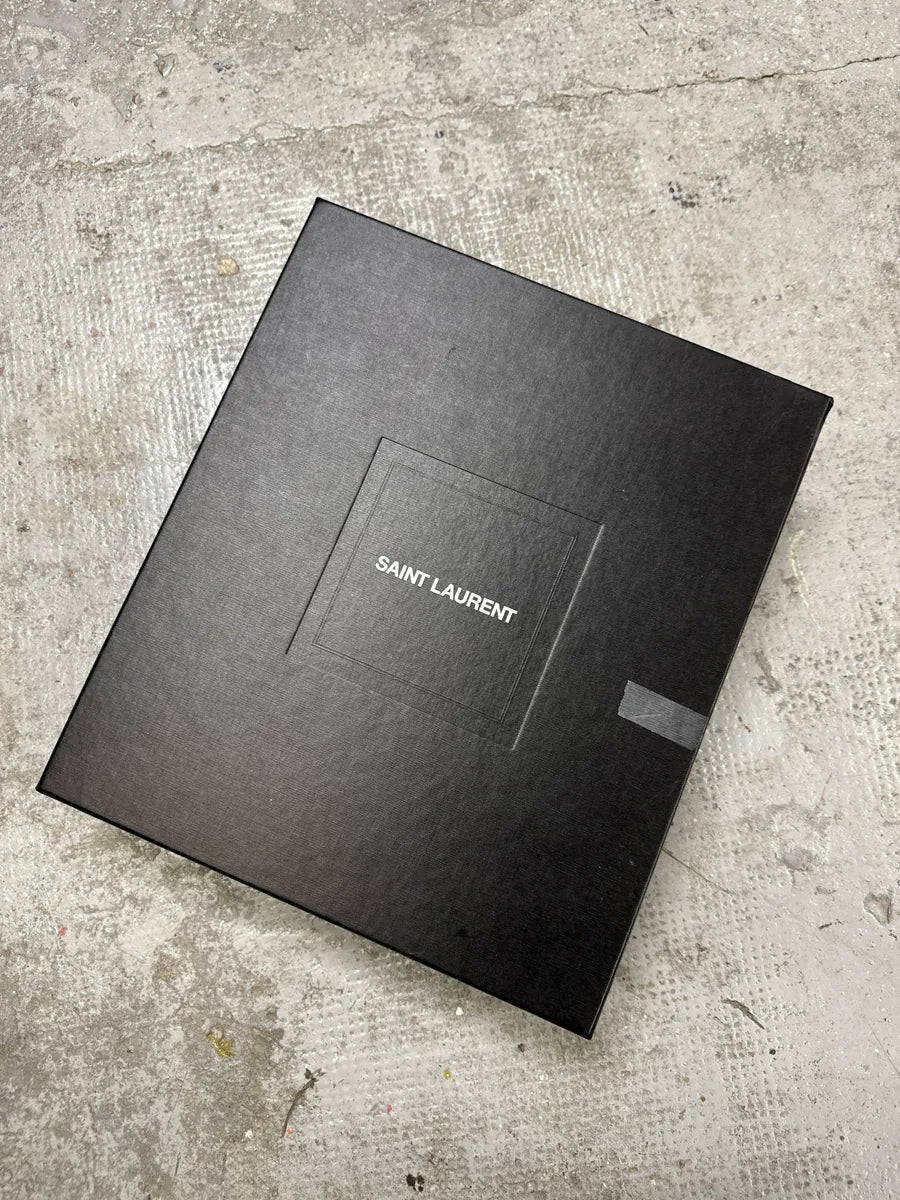 Saint Laurent Navy Suede Ankle Metallic Buckle Boots (38eu/us5.5) BBXaCBA 11