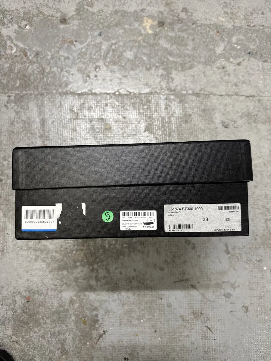 Saint Laurent Navy Suede Ankle Metallic Buckle Boots (38eu/us5.5) BBXaCBA 12