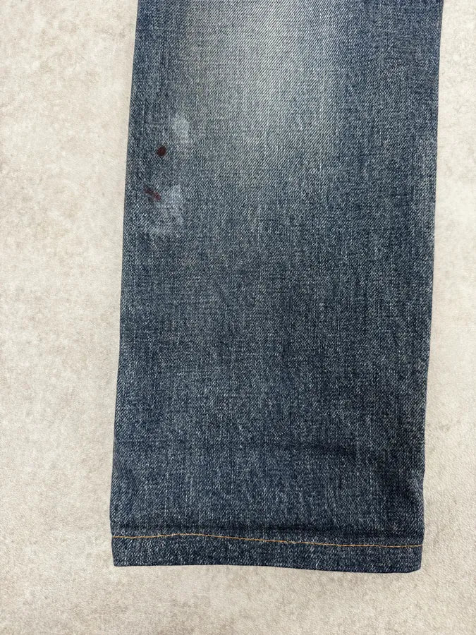 AW2018 Saint Laurent Blue Painted Denim Jeans qgRPTCH 9
