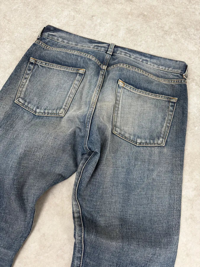 AW2018 Saint Laurent Blue Painted Denim Jeans qgRPTCH 6