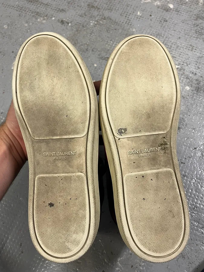 Saint Laurent Paris Black & Red High Leather Sneakers by Hedi Slimane XYvSrNO 7