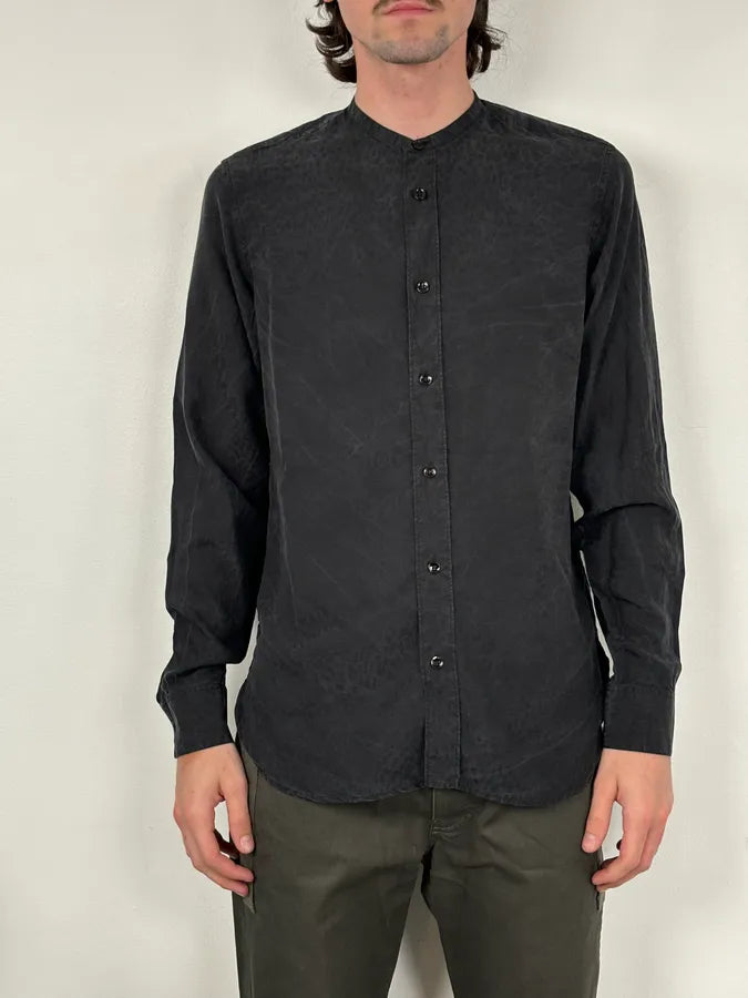 FW2013 Saint Laurent Paris Black Subtle Tone-on-Tone Leopard Shirt FQRjTHw 1