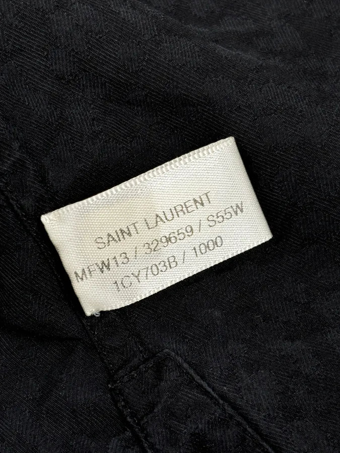 FW2013 Saint Laurent Paris Black Subtle Tone-on-Tone Leopard Shirt FQRjTHw 9