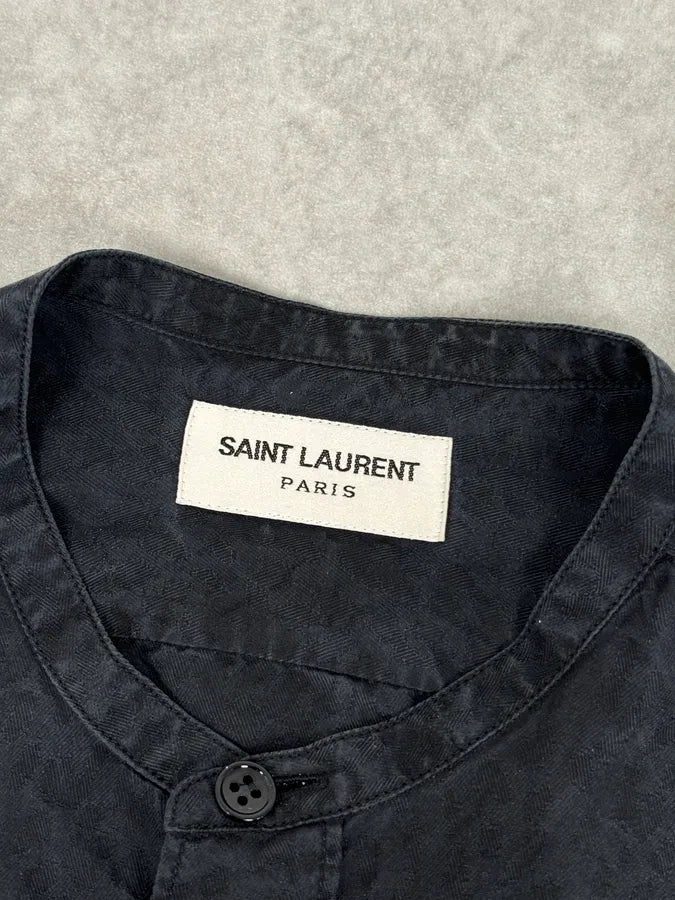 FW2013 Saint Laurent Paris Black Subtle Tone-on-Tone Leopard Shirt FQRjTHw 7