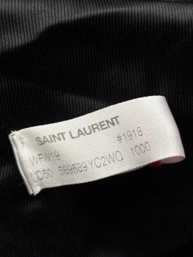 FW2019 Saint Laurent Paris Sample Black Python Leather Blazer Jacket vRWEpSa 12