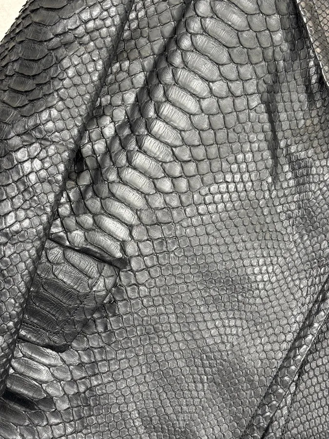 FW2019 Saint Laurent Paris Sample Black Python Leather Blazer Jacket vRWEpSa 8
