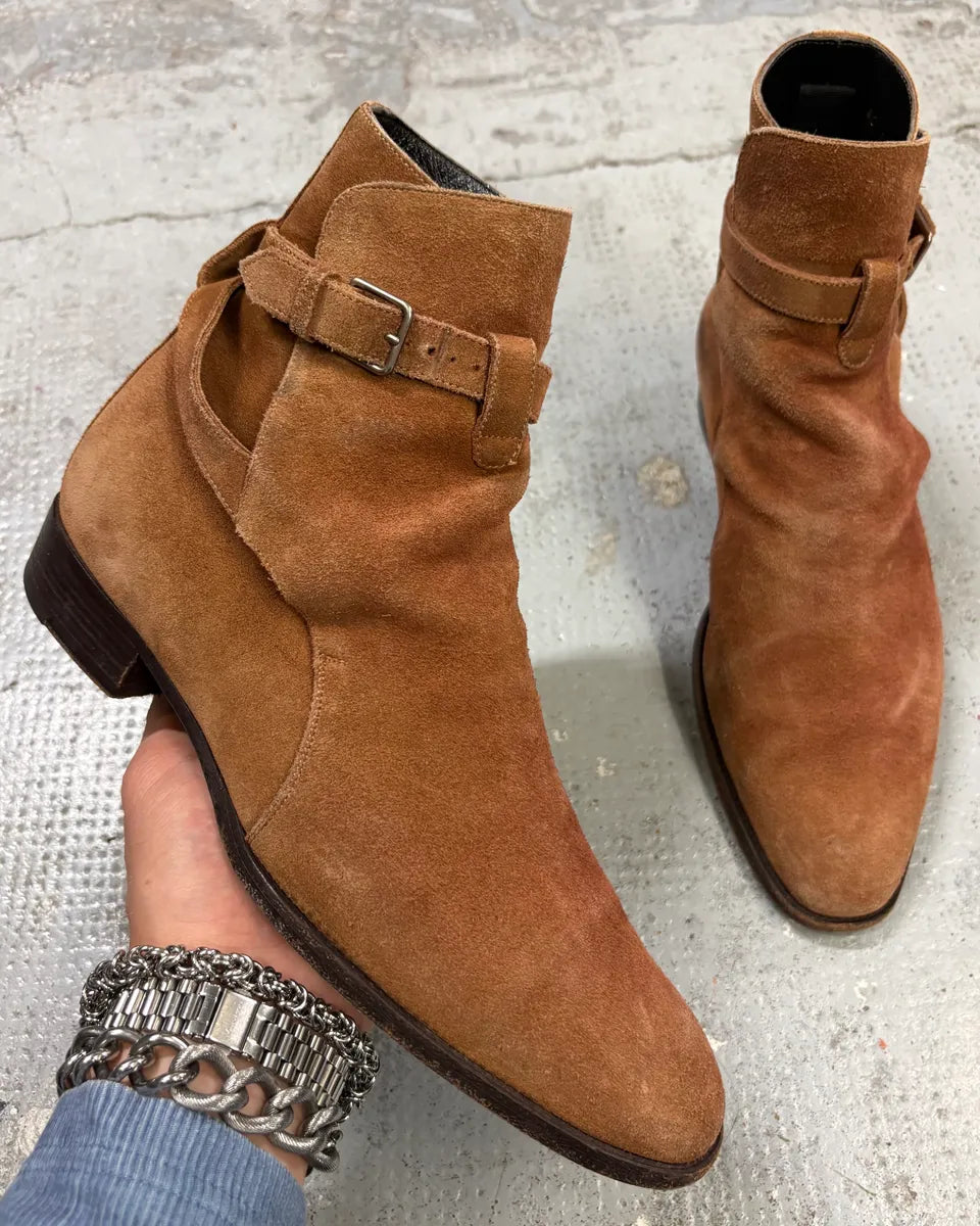 Saint Laurent Camel Suede Wyatt Jodhpur Boots WVYpipx 0