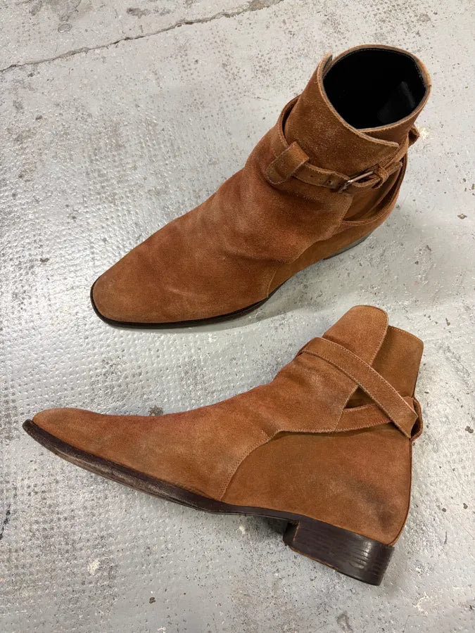 Saint Laurent Camel Suede Wyatt Jodhpur Boots WVYpipx 5