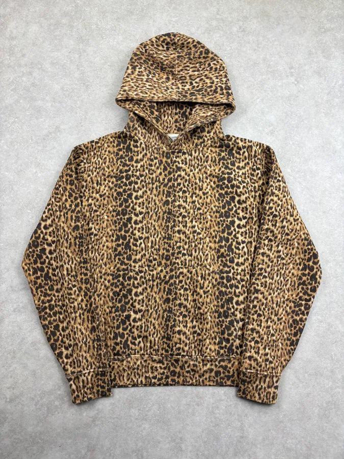 AW2020 Saint Laurent Paris Leopard Print Hoodie vJNlFNd 0