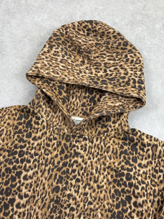 AW2020 Saint Laurent Paris Leopard Print Hoodie vJNlFNd 3