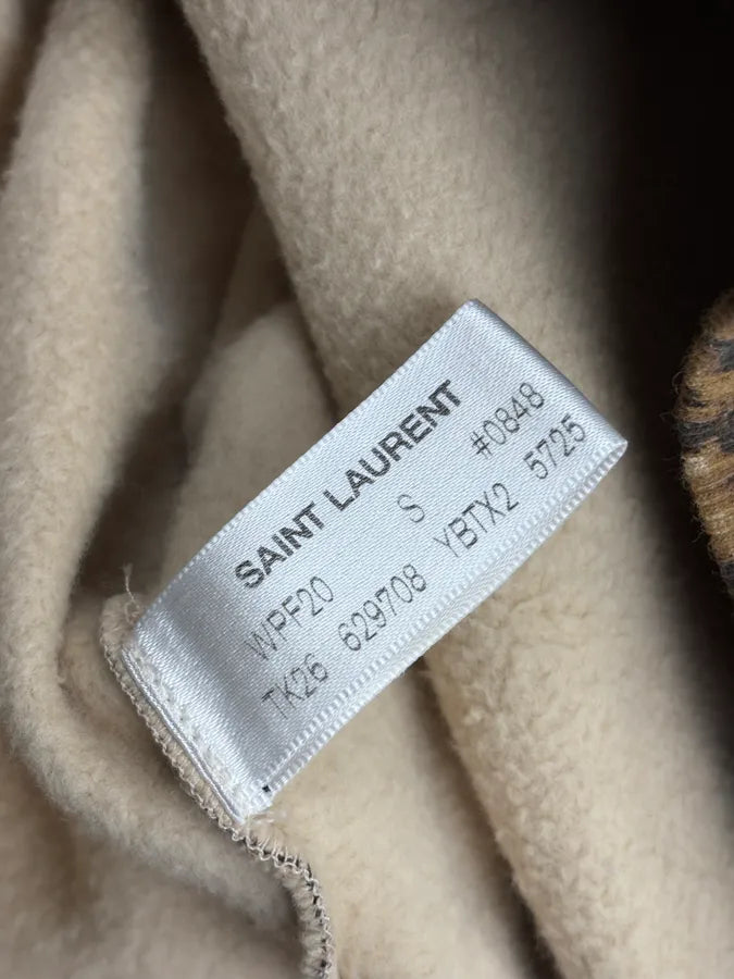 AW2020 Saint Laurent Paris Leopard Print Hoodie vJNlFNd 9