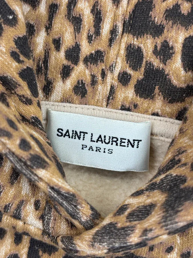 AW2020 Saint Laurent Paris Leopard Print Hoodie vJNlFNd 8