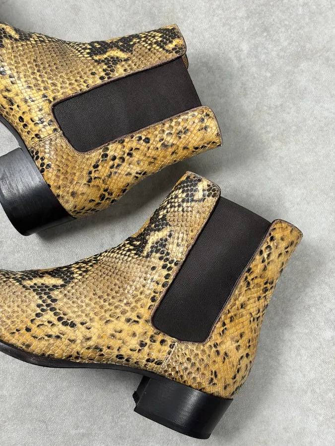 2010s Saint Laurent Yellow Python Leather Boots EuVFaYu 8