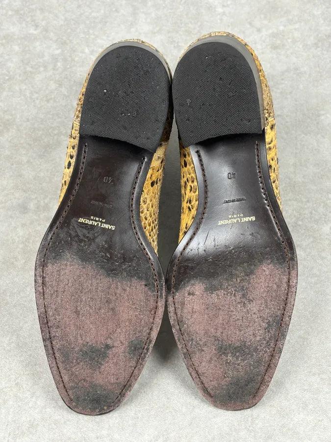 2010s Saint Laurent Yellow Python Leather Boots EuVFaYu 10