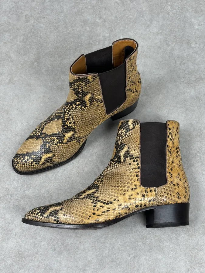 2010s Saint Laurent Yellow Python Leather Boots EuVFaYu 7