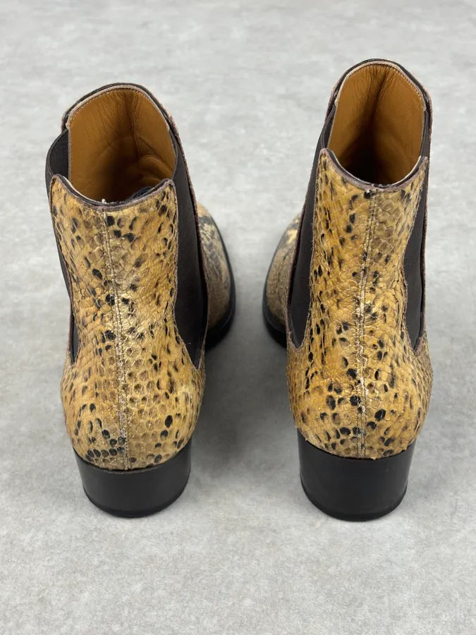 2010s Saint Laurent Yellow Python Leather Boots EuVFaYu 6