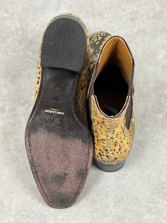 2010s Saint Laurent Yellow Python Leather Boots EuVFaYu 9
