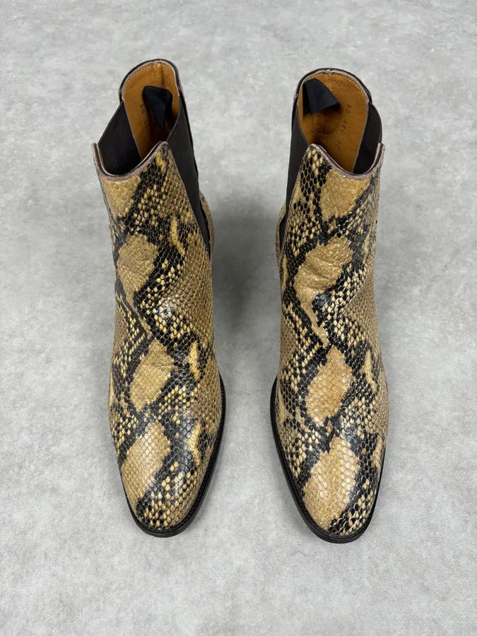 2010s Saint Laurent Yellow Python Leather Boots EuVFaYu 3