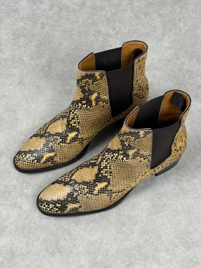 2010s Saint Laurent Yellow Python Leather Boots EuVFaYu 4