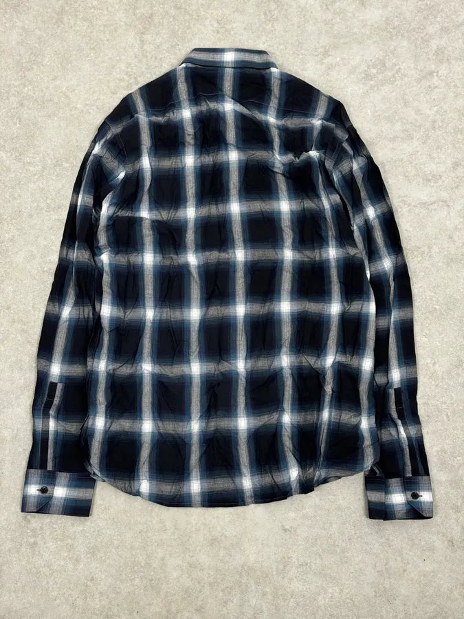 SS2014 Saint Laurent Black & Blue Checkered Shirt yEYsvWY 3