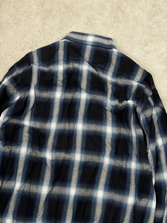 SS2014 Saint Laurent Black & Blue Checkered Shirt yEYsvWY 5