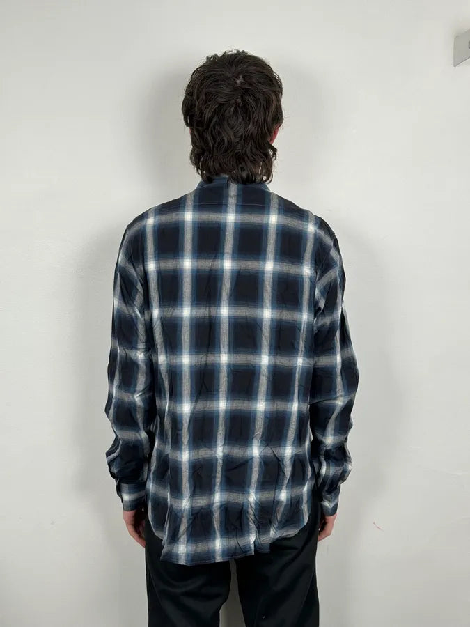 SS2014 Saint Laurent Black & Blue Checkered Shirt yEYsvWY 2